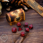 DnD Dice in Wooden Box - Pyrography: the Eye of Barad-dur - Hand-made, Personalized Dungeons and dragons Gift