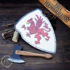 Wooden Small Toy Axe and Gryffin Shield - Handmade, Personalised gift