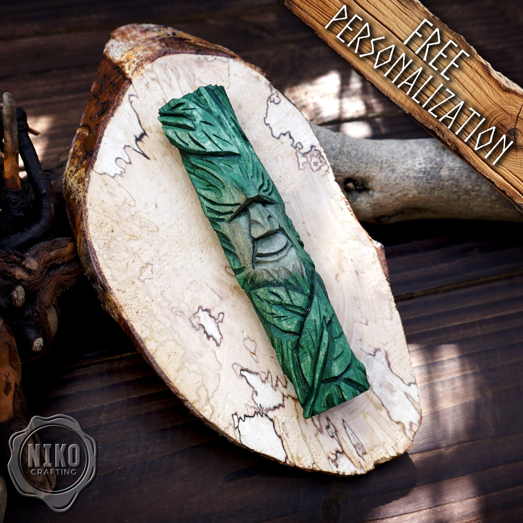 Hand-Carved Wood Spirit Wall Art - Rustic Decoration - Handmade Personalised Gift