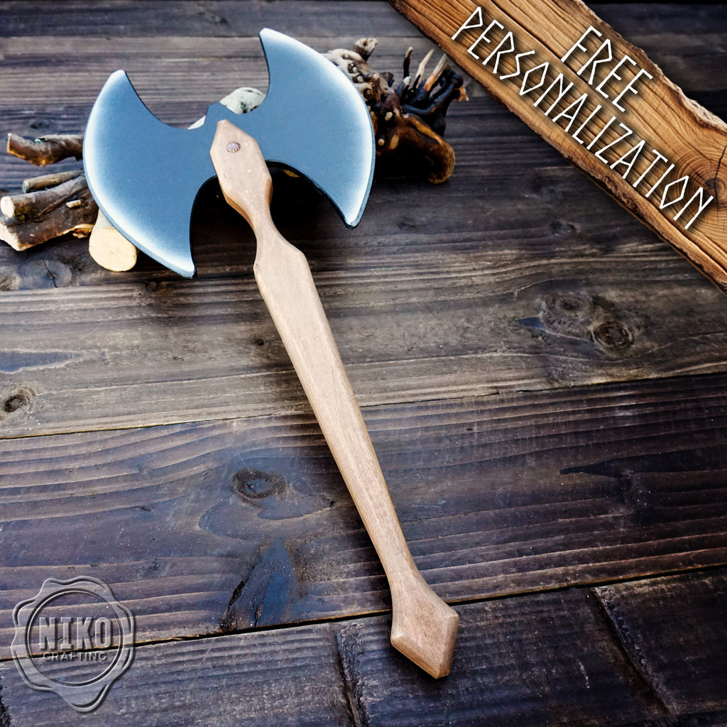 Wooden Two-Sided Toy Axe – Handmade, Personalised Gift.