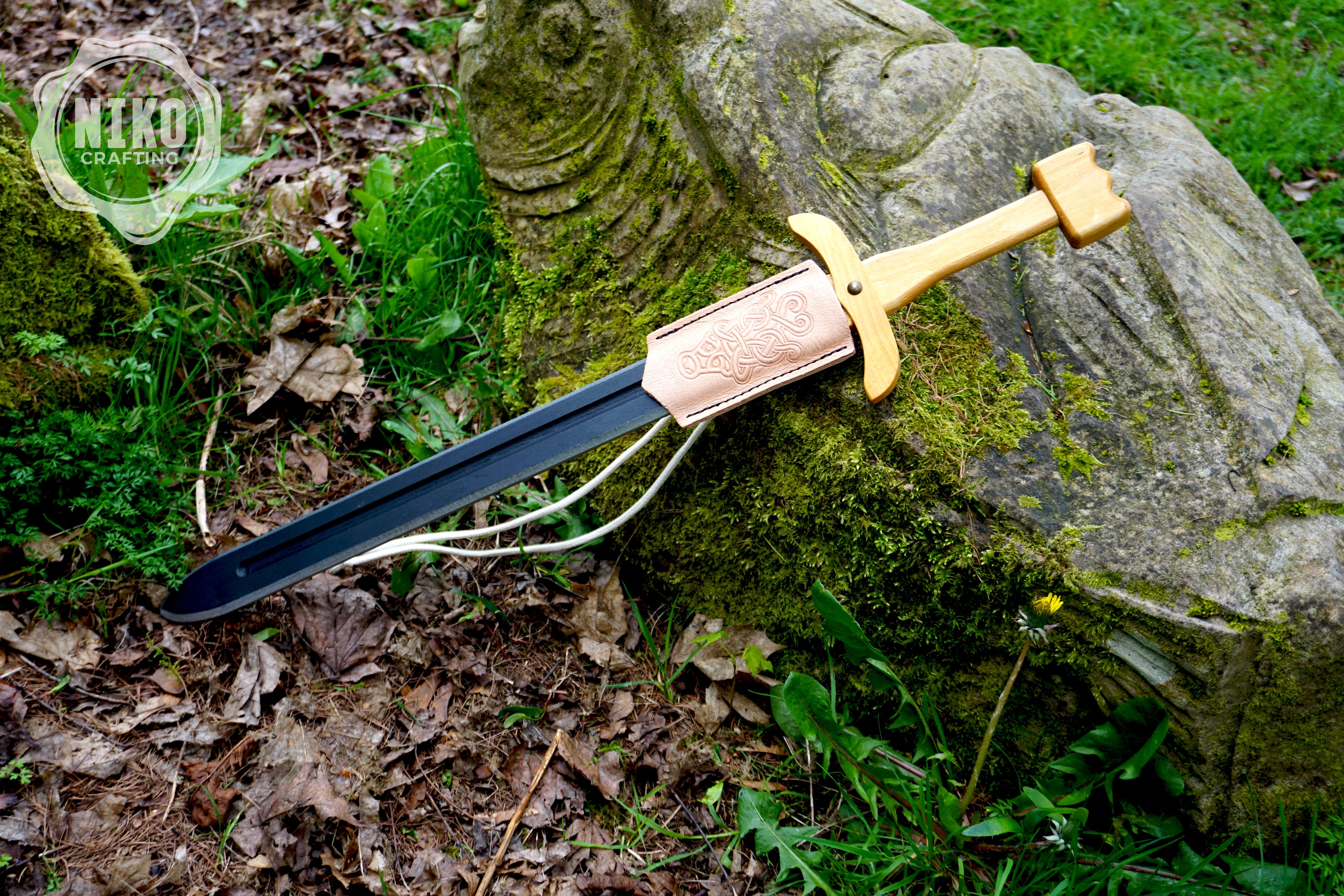 Wooden Viking Sword and Almond Shield - Handmade Personalised Toy - A