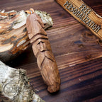 Hand-Carved Wooden Viking Ornament - Unique Personalized Rustic wall Decor: home spirit