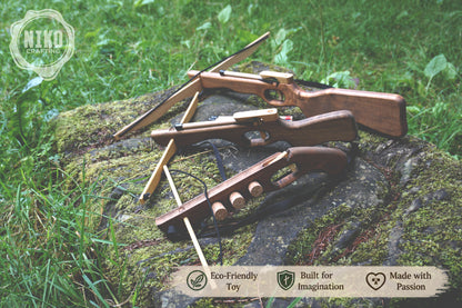 Large Wooden Crossbow and 3 Arrows: Handmade, Personalised Gift