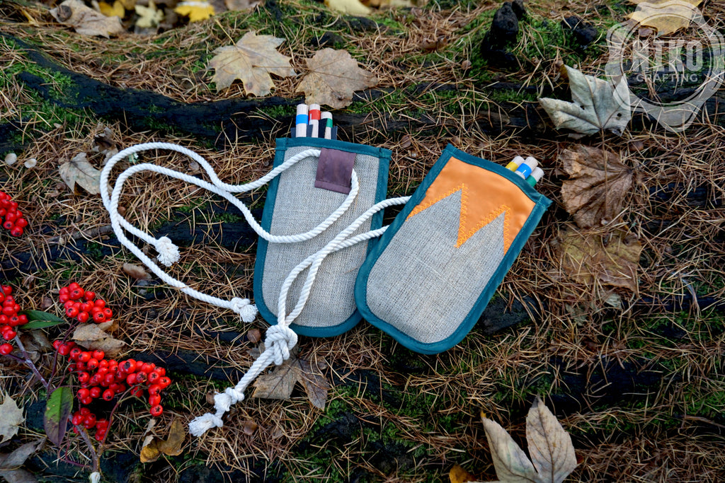 Handmade Toy Linen Quiver for Large Crossbow – Includes 3 Wooden Bolts (Arrows)