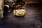 DnD Dice in Wooden Box - Pyrography: Vegvísir - Hand-made, Personalized Dungeons and dragons Gift