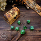 DnD Dice in Wooden Box - Pyrography: Viking Knots - Hand-made, Personalized Dungeons and dragons Gift