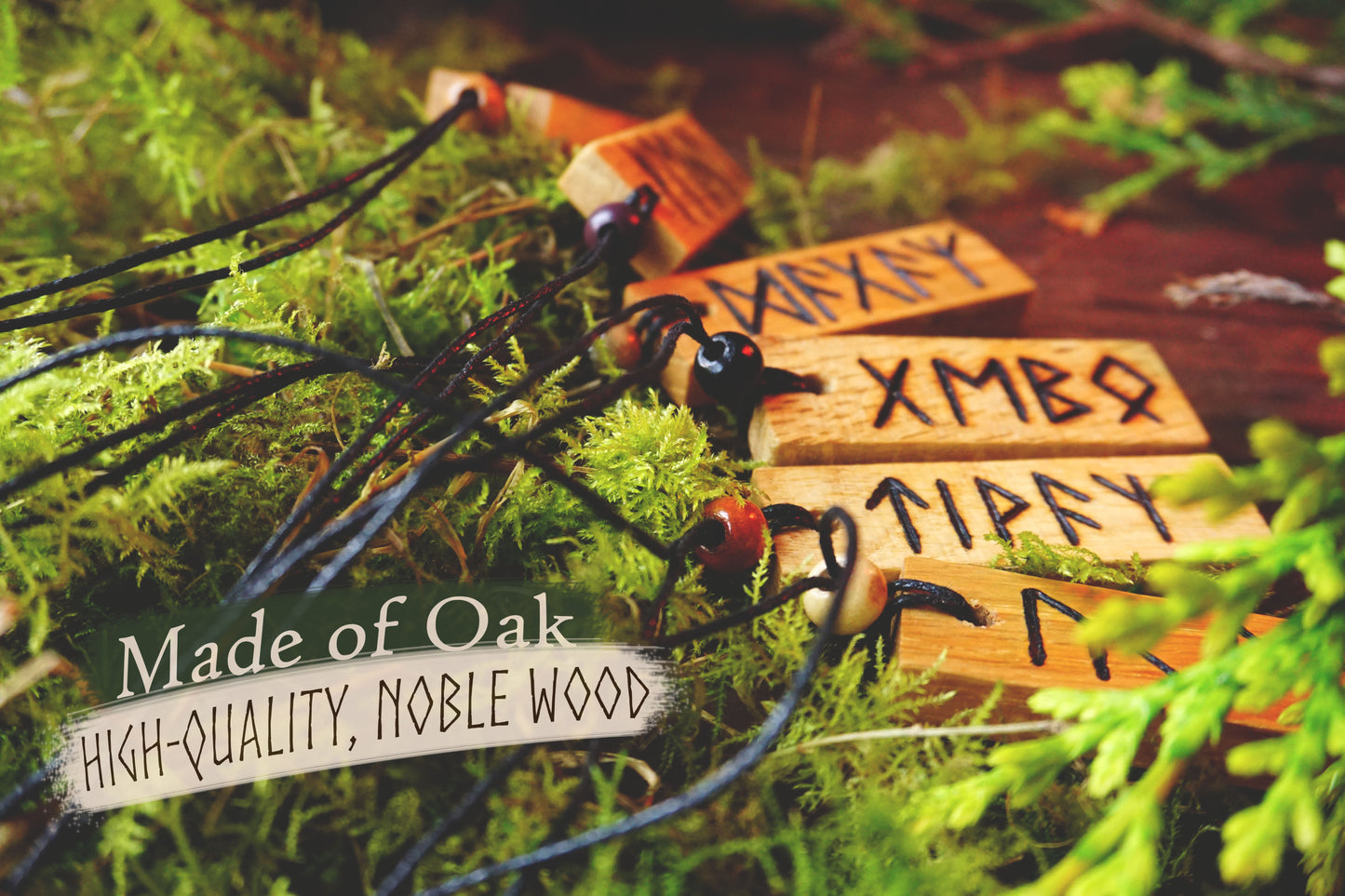 Child Protection - Personalised Viking Rune Talisman - Oak Wood Norse Charm Necklace - Incense and Pendant - Handmade Box