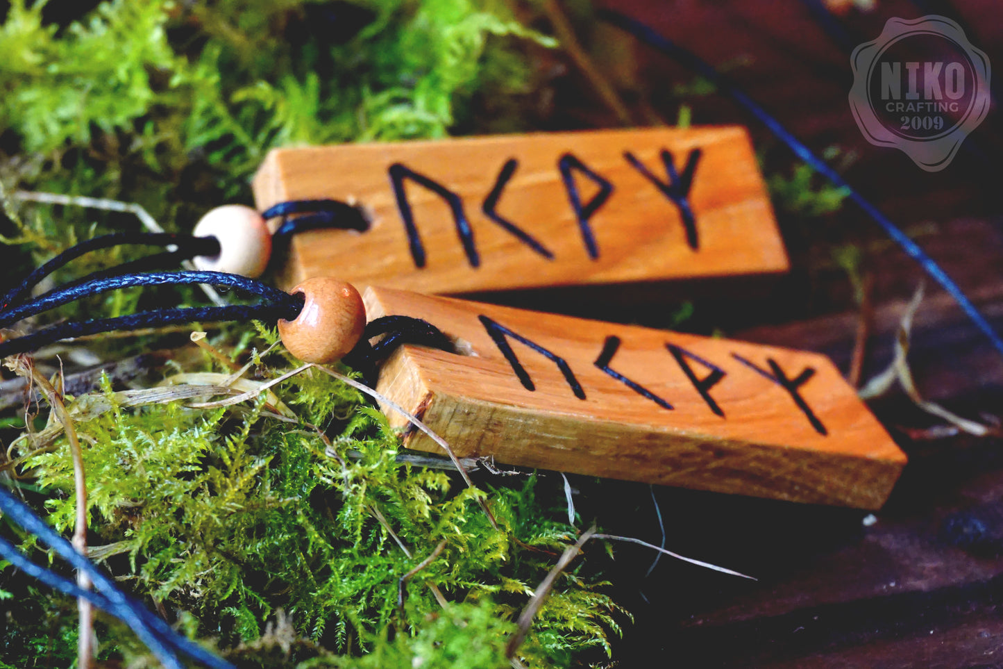 Animal and Pet Protection - Personalised Viking Rune Talisman - Handmade Oak Wood Norse Charm Necklace - Incense and Pendant in Handmade Box