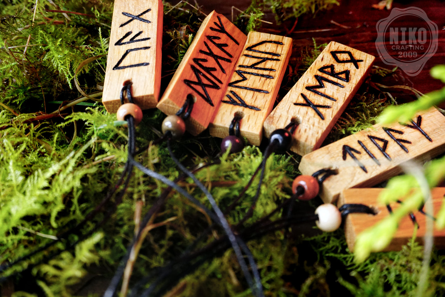 Child Protection - Personalised Viking Rune Talisman - Oak Wood Norse Charm Necklace - Incense and Pendant - Handmade Box