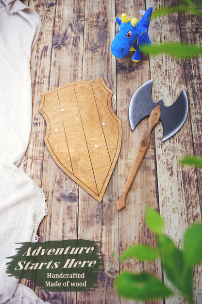 Wooden Viking Axe and Round Shield - Handmade Personalised Toy (Copy)