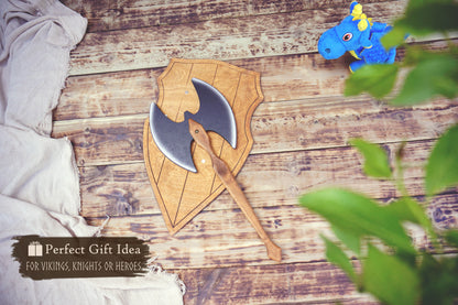 Wooden Viking Axe and Round Shield - Handmade Personalised Toy (Copy)