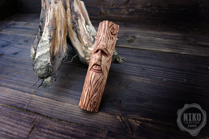 Hand-Carved Green Man Wood Spirit from Rare Majau Wood – Unique Wall Hanging Sculpture