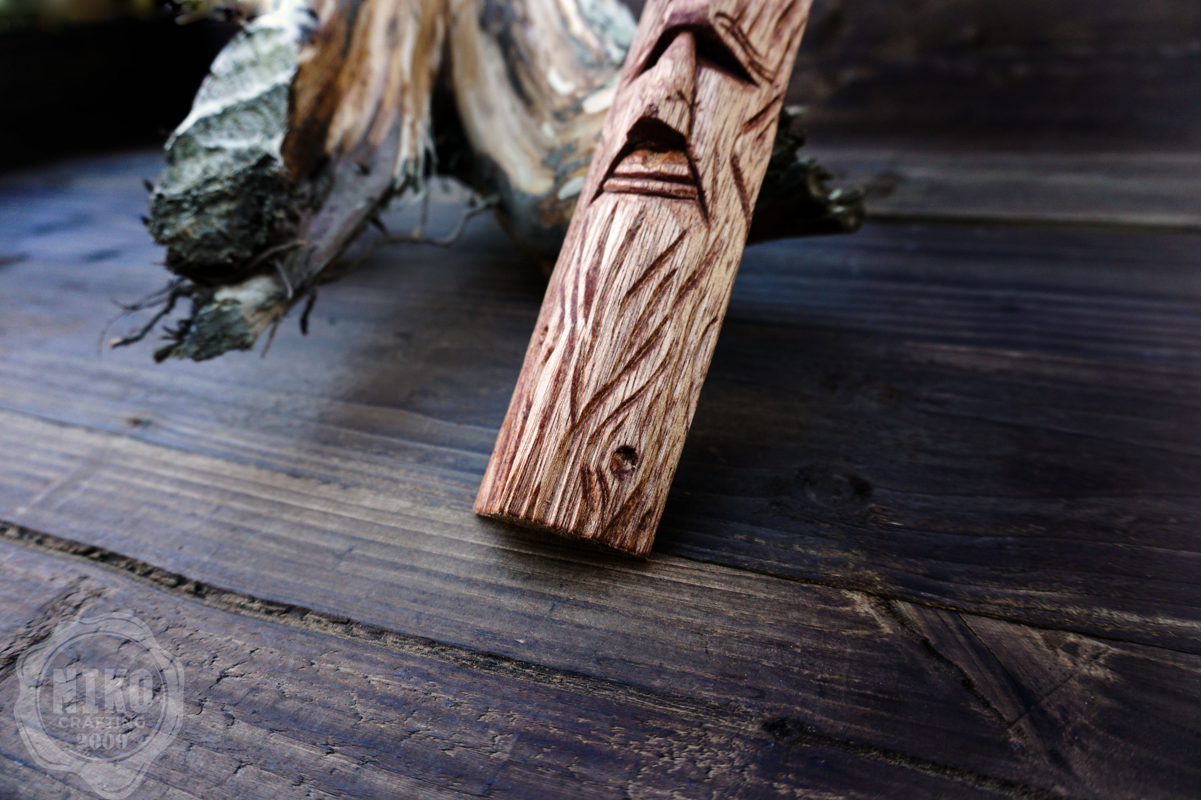 Hand-Carved Green Man Wood Spirit from Rare Majau Wood – Unique Wall Hanging Sculpture