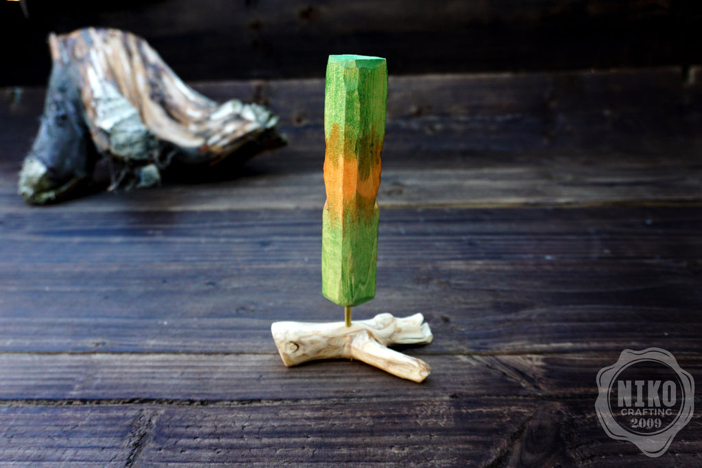 Hand Carved Wood Spirit - Whittled Standing Figurine. Personalised Green Man.