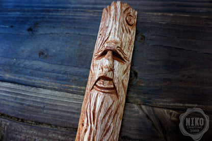 Hand-Carved Green Man Wood Spirit from Rare Majau Wood – Unique Wall Hanging Sculpture
