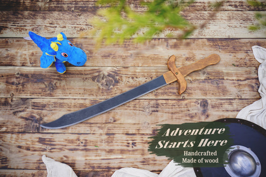 Wooden Large Toy Sword - Falchion: Handmade Personalised Gift