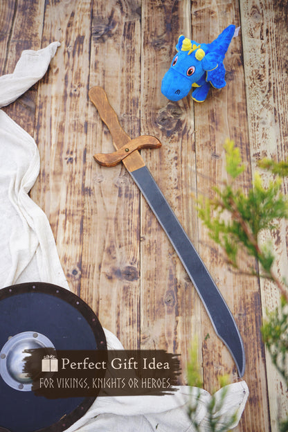 Wooden Large Toy Sword - Falchion: Handmade Personalised Gift