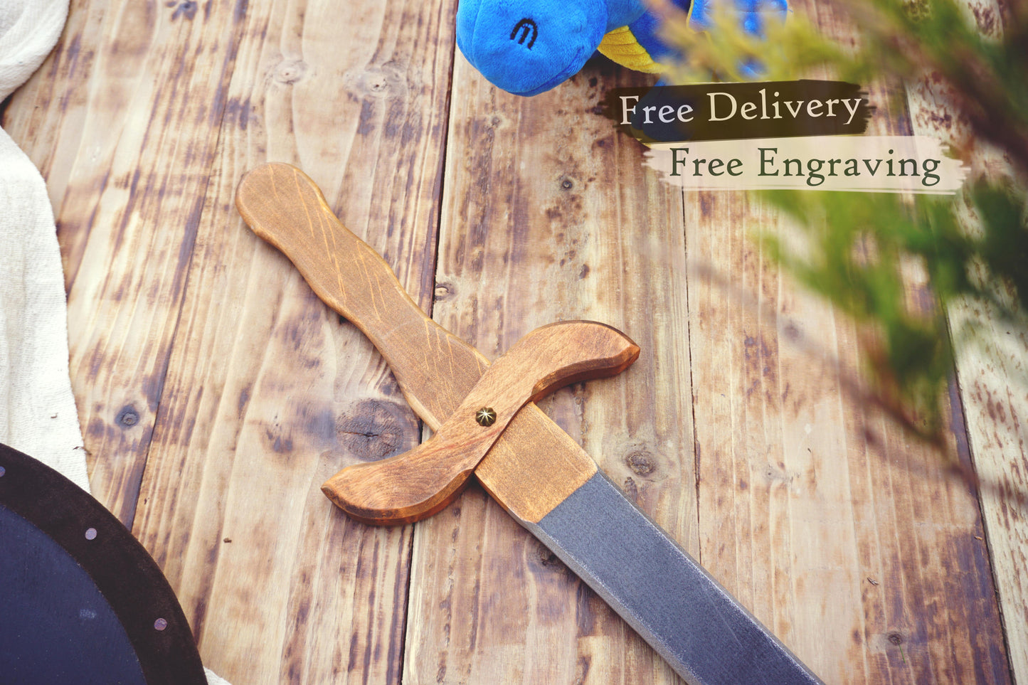 Wooden Large Toy Sword - Falchion: Handmade Personalised Gift