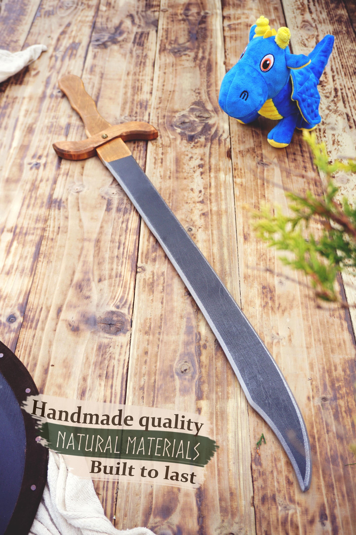 Wooden Large Toy Sword - Falchion: Handmade Personalised Gift