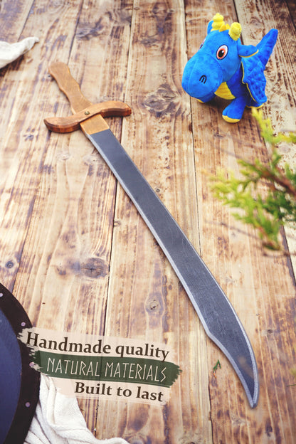 Wooden Large Toy Sword - Falchion: Handmade Personalised Gift