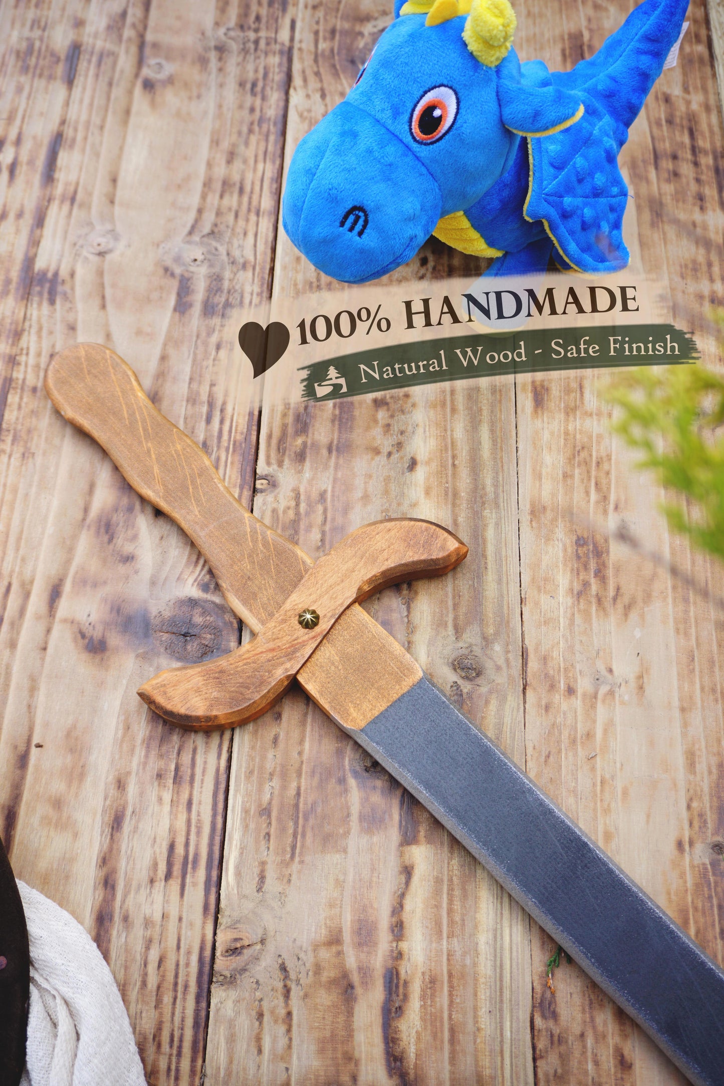 Wooden Large Toy Sword - Falchion: Handmade Personalised Gift