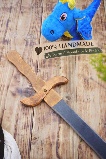 Wooden Large Toy Sword - Falchion: Handmade Personalised Gift